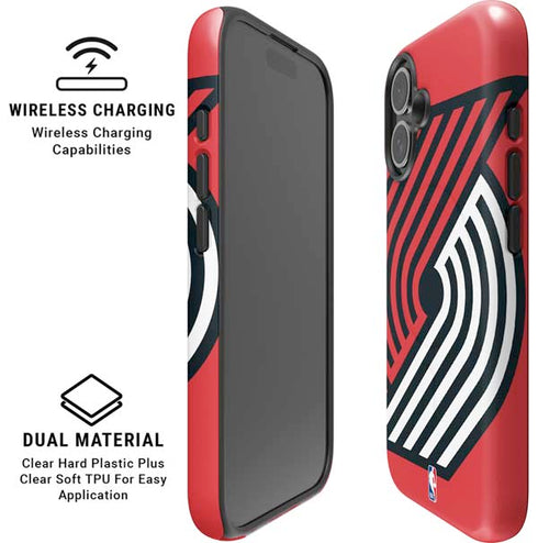 NBA Portland Trail Blazers Large Logo iPhone 16 Plus Magsafe Impact Case